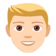 👱🏻‍♂️ Emoji Mann: helle Hautfarbe, blond JoyPixels 4.0.