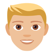 👱🏼‍♂️ Emoji Hombre Rubio: Tono De Piel Claro Medio en JoyPixels 4.0.