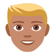 Emoji 👱🏽‍♂️ Uomo Biondo: Carnagione Olivastra su JoyPixels 4.0.