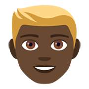 👱🏿‍♂️ Emoji Hombre Rubio: Tono De Piel Oscuro en JoyPixels 4.0.