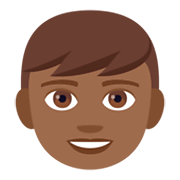 👦🏾 Emoji Junge: mitteldunkle Hautfarbe JoyPixels 4.0.