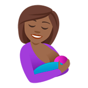 🤱🏾 Emoji Amamentando: Pele Morena Escura na JoyPixels 4.0.