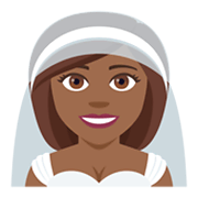 👰🏾 Emoji Novia Con Velo: Tono De Piel Oscuro Medio en JoyPixels 4.0.