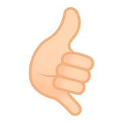 🤙🏻 Emoji ruf-mich-an-Handzeichen: helle Hautfarbe JoyPixels 4.0.