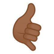 🤙🏾 Emoji Mano Haciendo El Gesto De Llamar: Tono De Piel Oscuro Medio en JoyPixels 4.0.