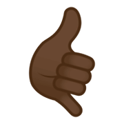 🤙🏿 Emoji Mano Haciendo El Gesto De Llamar: Tono De Piel Oscuro en JoyPixels 4.0.