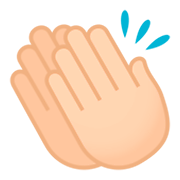 Emoji 👏🏻 Mani Che Applaudono: Carnagione Chiara su JoyPixels 4.0.