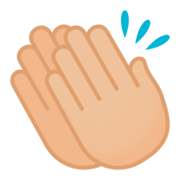 👏🏼 Emoji Manos Aplaudiendo: Tono De Piel Claro Medio en JoyPixels 4.0.