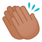 👏🏽 Emoji Manos Aplaudiendo: Tono De Piel Medio en JoyPixels 4.0.