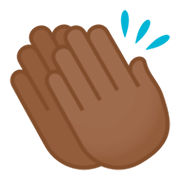 👏🏾 Emoji Manos Aplaudiendo: Tono De Piel Oscuro Medio en JoyPixels 4.0.