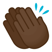 Emoji 👏🏿 Mani Che Applaudono: Carnagione Scura su JoyPixels 4.0.