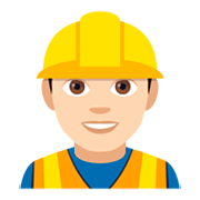 👷🏻 Emoji Trabalhador De Construção Civil: Pele Clara na JoyPixels 4.0.