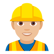 👷🏼 Emoji Bauarbeiter(in): mittelhelle Hautfarbe JoyPixels 4.0.