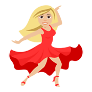 💃🏼 Emoji tanzende Frau: mittelhelle Hautfarbe JoyPixels 4.0.