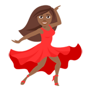 Emoji 💃🏾 Donna Che Balla: Carnagione Abbastanza Scura su JoyPixels 4.0.