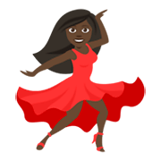 💃🏿 Emoji Mujer Bailando: Tono De Piel Oscuro en JoyPixels 4.0.