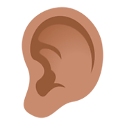 👂🏽 Emoji Ohr: mittlere Hautfarbe JoyPixels 4.0.