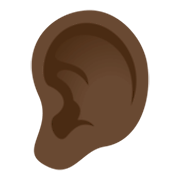👂🏿 Emoji Oreja: Tono De Piel Oscuro en JoyPixels 4.0.