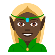 🧝🏿 Emoji Elfo: Tono De Piel Oscuro en JoyPixels 4.0.