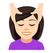 💆🏻 Emoji Person, die eine Kopfmassage bekommt: helle Hautfarbe JoyPixels 4.0.