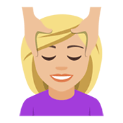 💆🏼 Emoji Person, die eine Kopfmassage bekommt: mittelhelle Hautfarbe JoyPixels 4.0.