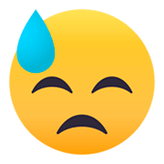 😓 Emoji bedrücktes Gesicht mit Schweiß JoyPixels 4.0.