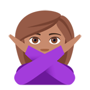 🙅🏽 Emoji Persona Haciendo El Gesto De «no»: Tono De Piel Medio en JoyPixels 4.0.