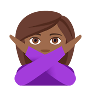 🙅🏾 Emoji Person mit überkreuzten Armen: mitteldunkle Hautfarbe JoyPixels 4.0.