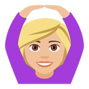 🙆🏼 Emoji Pessoa Fazendo Gesto De «OK»: Pele Morena Clara na JoyPixels 4.0.