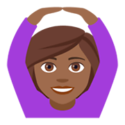 Emoji 🙆🏾 Persona Con Gesto OK: Carnagione Abbastanza Scura su JoyPixels 4.0.