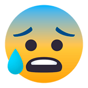 Emoji 😰 Faccina Blu Sudata su JoyPixels 4.0.