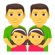 👨‍👨‍👧‍👧 Emoji Familia: Hombre, Hombre, Niña, Niña en JoyPixels 4.0.