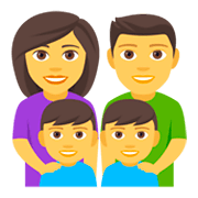 👨‍👩‍👦‍👦 Emoji Familia: Hombre, Mujer, Niño, Niño en JoyPixels 4.0.