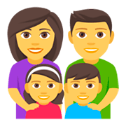 👨‍👩‍👧‍👦 Emoji Familie: Mann, Frau, Mädchen und Junge JoyPixels 4.0.