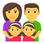👨‍👩‍👧‍👧 Emoji Familia: Hombre, Mujer, Niña, Niña en JoyPixels 4.0.