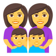 👩‍👩‍👦‍👦 Emoji Familia: Mujer, Mujer, Niño, Niño en JoyPixels 4.0.
