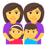 👩‍👩‍👧‍👦 Emoji Familie: Frau, Frau, Mädchen und Junge JoyPixels 4.0.