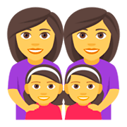 👩‍👩‍👧‍👧 Emoji Familie: Frau, Frau, Mädchen und Mädchen JoyPixels 4.0.
