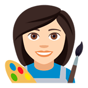 👩🏻‍🎨 Emoji Künstlerin: helle Hautfarbe JoyPixels 4.0.