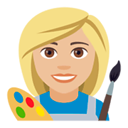 👩🏼‍🎨 Emoji Artista Plástica: Pele Morena Clara na JoyPixels 4.0.