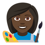 👩🏿‍🎨 Emoji Artista Mujer: Tono De Piel Oscuro en JoyPixels 4.0.