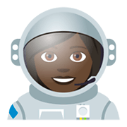 Émoji 👩🏿‍🚀 Astronaute Femme : Peau Foncée sur JoyPixels 4.0.