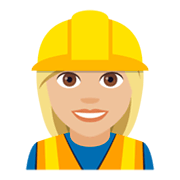 👷🏼‍♀️ Emoji Bauarbeiterin: mittelhelle Hautfarbe JoyPixels 4.0.
