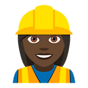 👷🏿‍♀️ Emoji Pedreira: Pele Escura na JoyPixels 4.0.