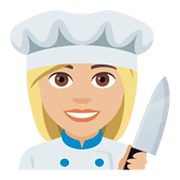 Émoji 👩🏼‍🍳 Cuisinière : Peau Moyennement Claire sur JoyPixels 4.0.