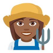 👩🏾‍🌾 Emoji Agricultora: Tono De Piel Oscuro Medio en JoyPixels 4.0.