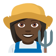 👩🏿‍🌾 Emoji Bäuerin: dunkle Hautfarbe JoyPixels 4.0.