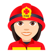 👩🏻‍🚒 Emoji Feuerwehrfrau: helle Hautfarbe JoyPixels 4.0.