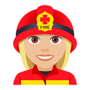 👩🏼‍🚒 Emoji Bombera: Tono De Piel Claro Medio en JoyPixels 4.0.