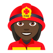 👩🏿‍🚒 Emoji Bombeira: Pele Escura na JoyPixels 4.0.